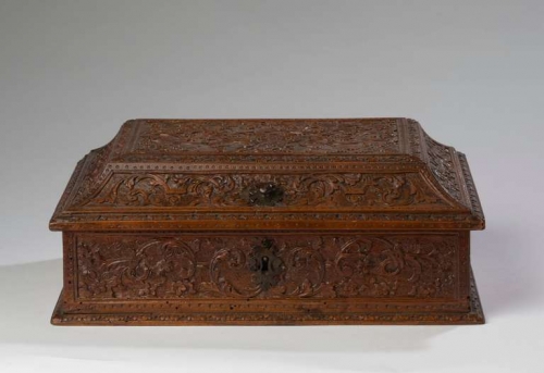 A Louis XIV Fruitwood Casket, Attributed to Cesar Bagard (1620-1707)